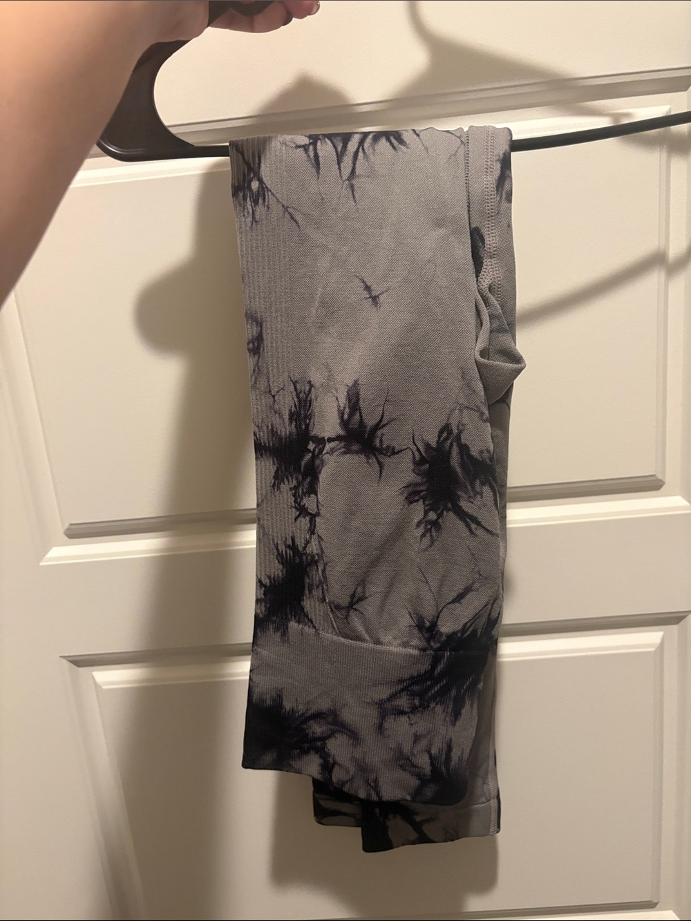 Tie-Dye Gray & Black Leggings